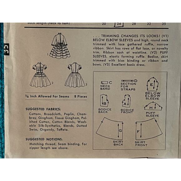 Advance 8353 girls circle skirt dress 1950s - Picture 5 of 5